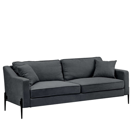 Calaveras Modern Loveseat with Iron Legs Dark Gray - Ornate Home