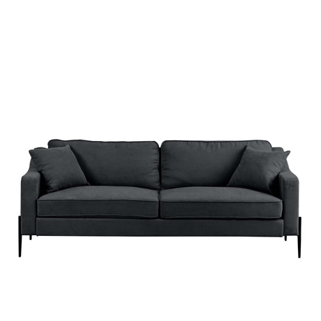 Calaveras Modern Loveseat with Iron Legs Dark Gray - Ornate Home