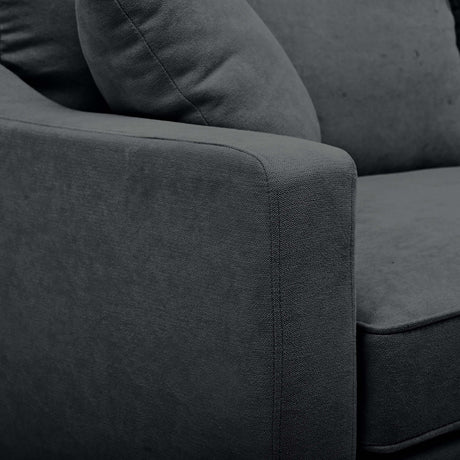 Calaveras Modern Loveseat with Iron Legs Dark Gray - Ornate Home