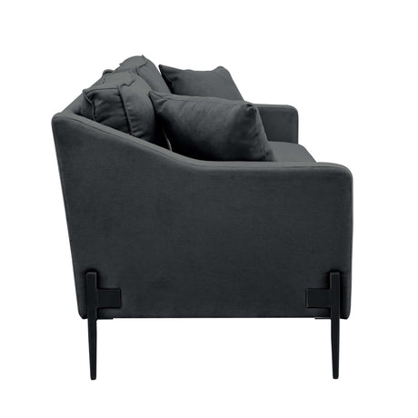 Calaveras Modern Loveseat with Iron Legs Dark Gray - Ornate Home