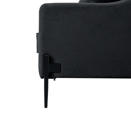 Calaveras Modern Loveseat with Iron Legs Dark Gray - Ornate Home