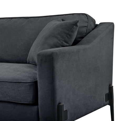 Calaveras Modern Loveseat with Iron Legs Dark Gray - Ornate Home