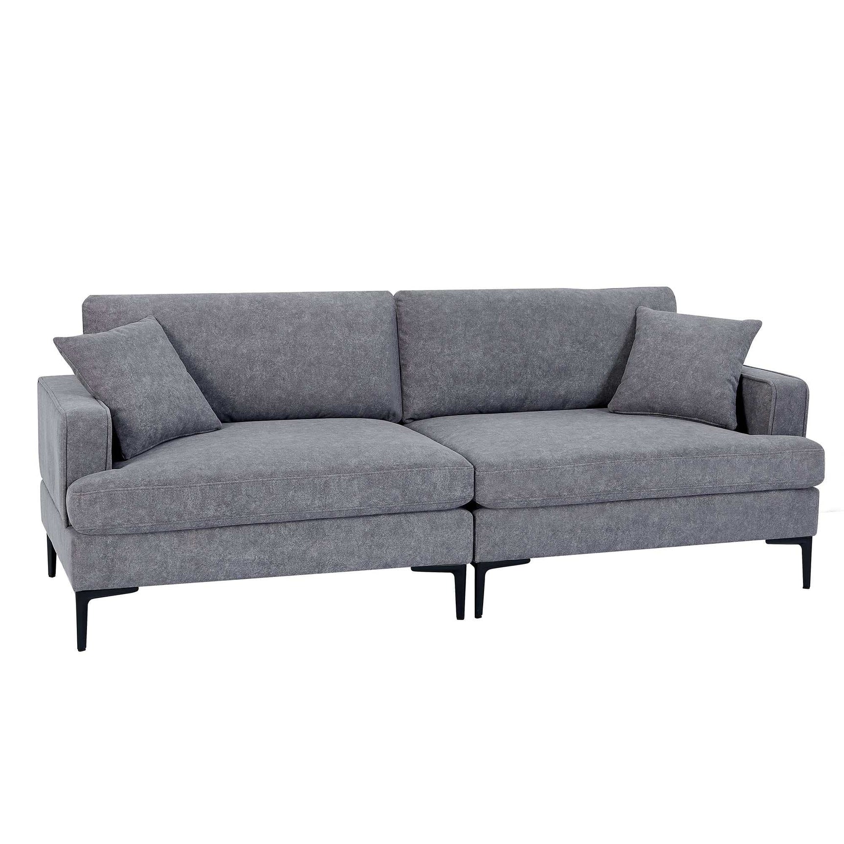 Calaveras Modern Loveseat with Iron Legs Gray - Ornate Home