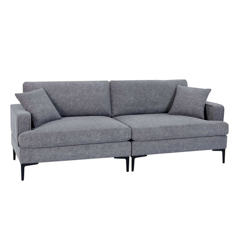 Calaveras Modern Loveseat with Iron Legs Gray - Ornate Home