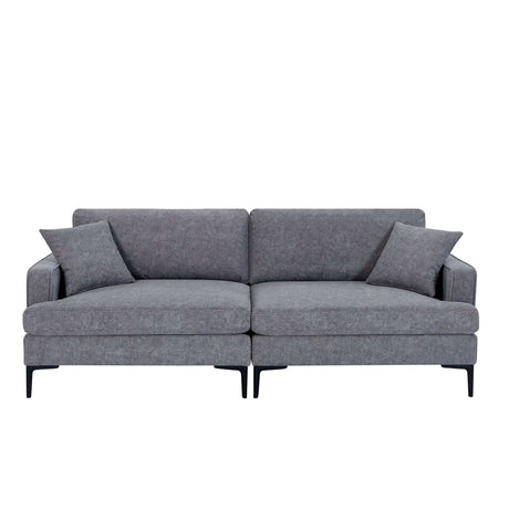 Calaveras Modern Loveseat with Iron Legs Gray - Ornate Home