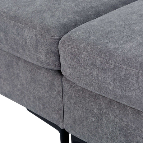 Calaveras Modern Loveseat with Iron Legs Gray - Ornate Home