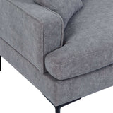Calaveras Modern Loveseat with Iron Legs Gray - Ornate Home