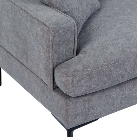 Calaveras Modern Loveseat with Iron Legs Gray - Ornate Home