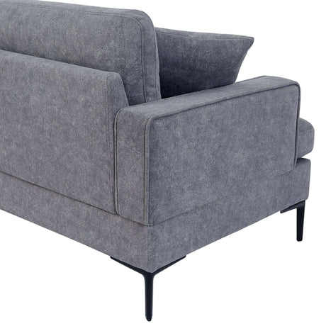 Calaveras Modern Loveseat with Iron Legs Gray - Ornate Home