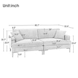 Calaveras Modern Loveseat with Iron Legs Gray - Ornate Home