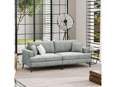 Calaveras Modern Loveseat with Iron Legs Light Gray - Ornate Home