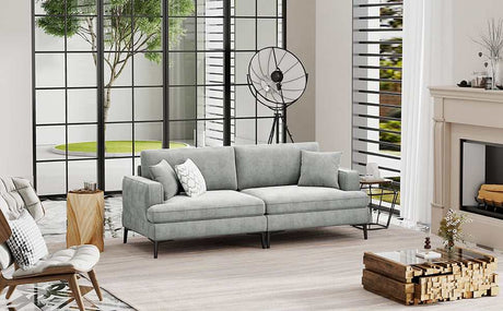 Calaveras Modern Loveseat with Iron Legs Light Gray - Ornate Home