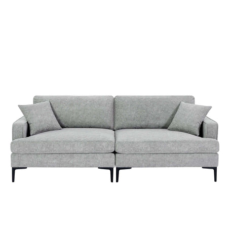 Calaveras Modern Loveseat with Iron Legs Light Gray - Ornate Home