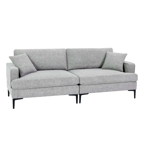 Calaveras Modern Loveseat with Iron Legs Light Gray - Ornate Home