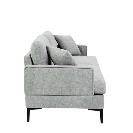 Calaveras Modern Loveseat with Iron Legs Light Gray - Ornate Home