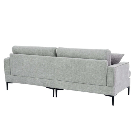 Calaveras Modern Loveseat with Iron Legs Light Gray - Ornate Home
