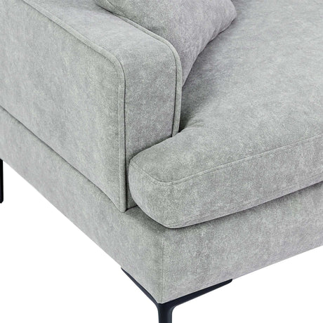 Calaveras Modern Loveseat with Iron Legs Light Gray - Ornate Home