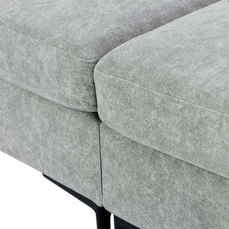 Calaveras Modern Loveseat with Iron Legs Light Gray - Ornate Home