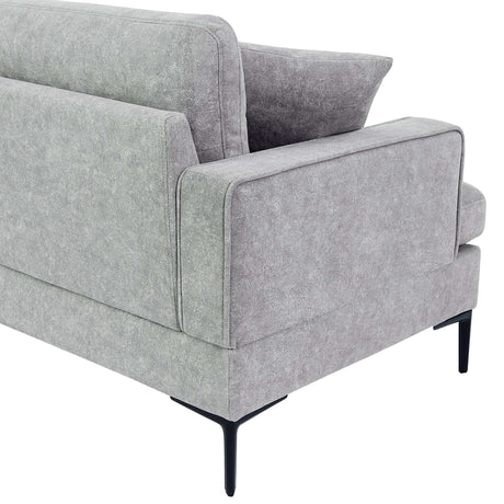 Calaveras Modern Loveseat with Iron Legs Light Gray - Ornate Home