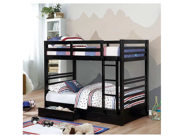 California Black Twin/Twin Bunk Bed - Ornate Home