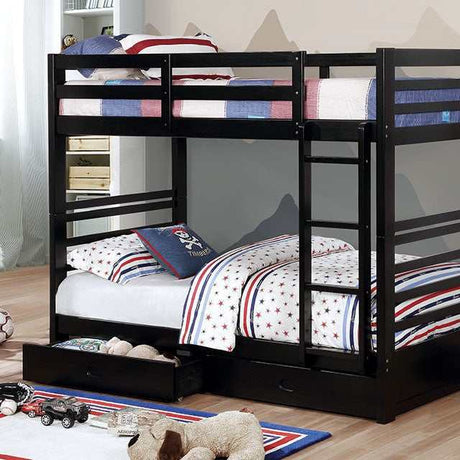 California Black Twin/Twin Bunk Bed - Ornate Home