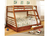 California Oak Twin/Full Bunk Bed w/ 2 Drawers - Ornate Home