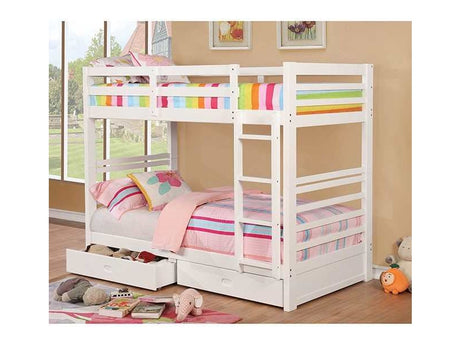 California White Twin/Twin Bunk Bed - Ornate Home