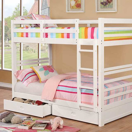 California White Twin/Twin Bunk Bed - Ornate Home