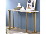 Calista Gold & White Sofa Table - Ornate Home
