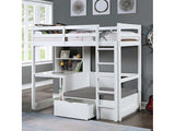 Callistus White Twin Workstation Loft Bed - Ornate Home