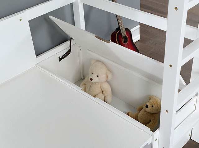 Callistus White Twin Workstation Loft Bed - Ornate Home