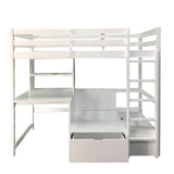Callistus White Twin Workstation Loft Bed - Ornate Home