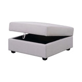 Cambria Grey Storage Ottoman - Ornate Home