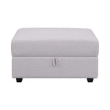 Cambria Grey Storage Ottoman - Ornate Home