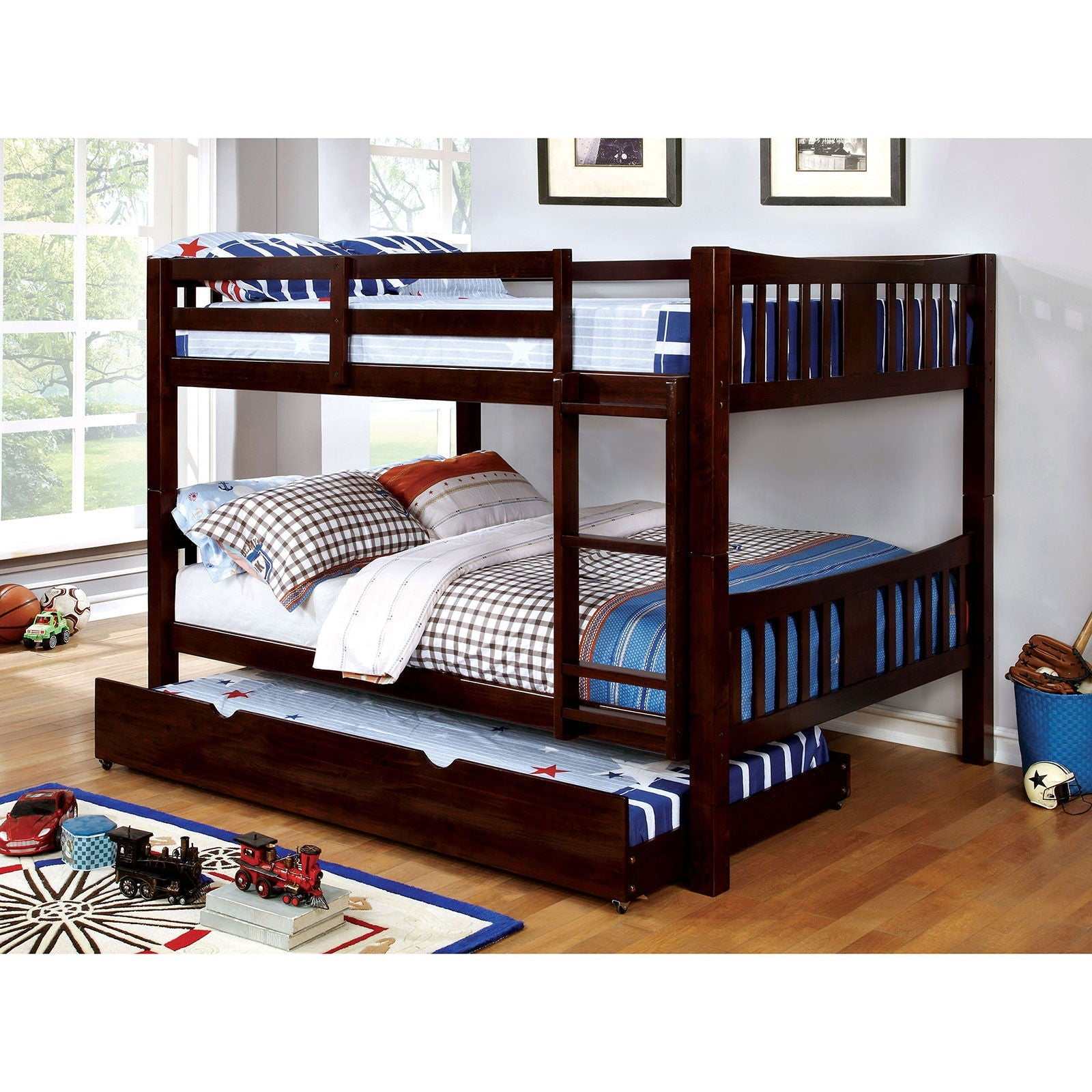 Cameron Dark Walnut Twin/Twin Bunk Bed - Ornate Home