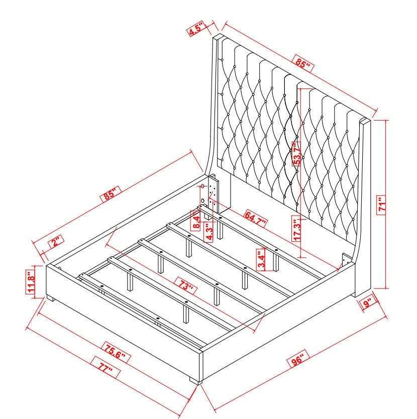 Camille Grey California King Bed - Ornate Home
