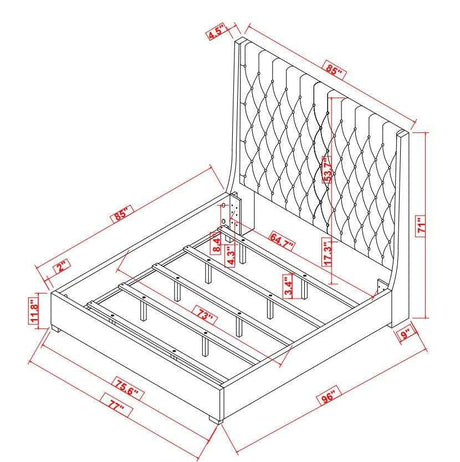Camille Grey California King Bed - Ornate Home