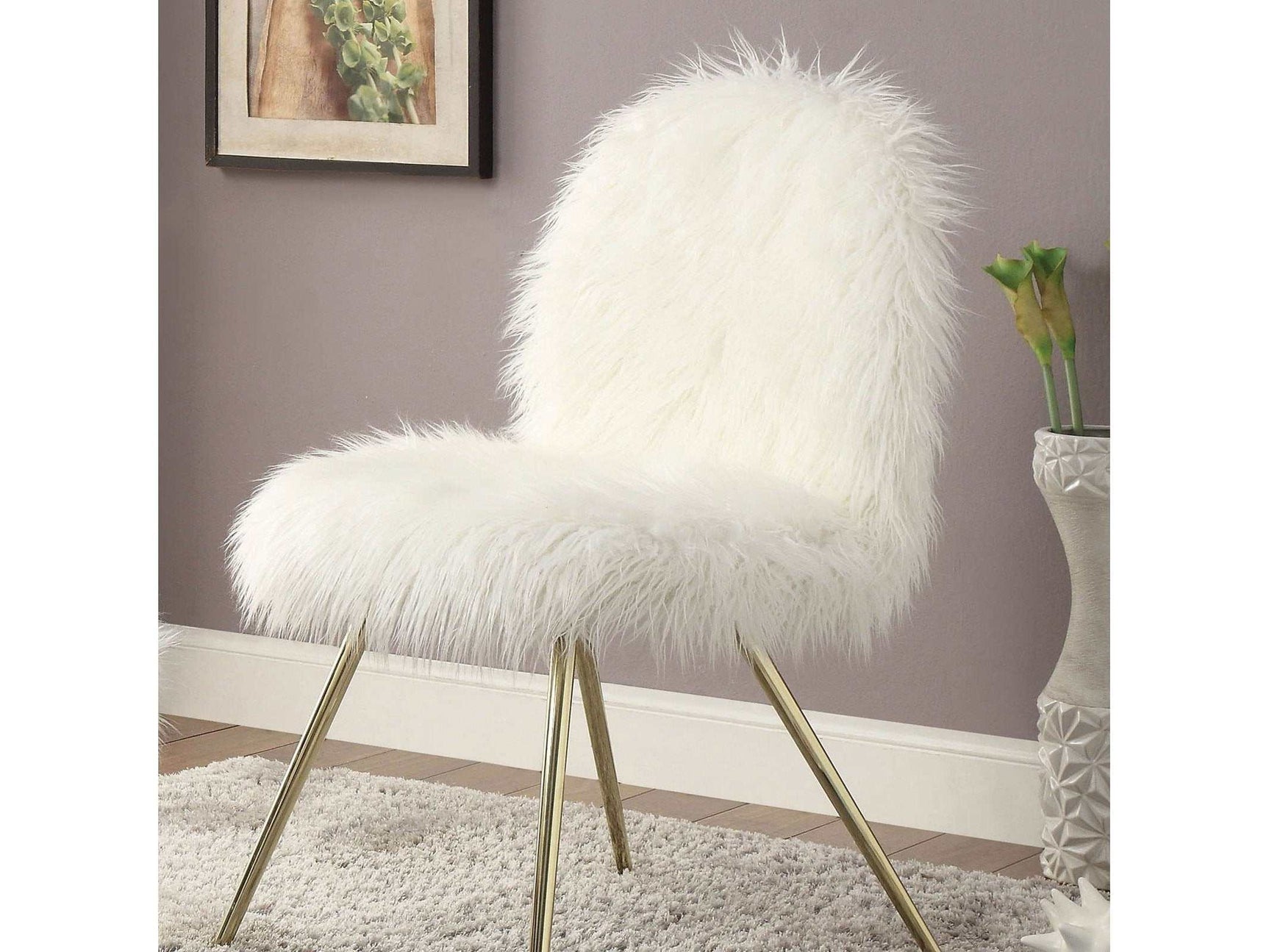 Caoimhe White & Gold Accent Chair - Ornate Home
