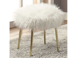 Caoimhe White/Gold Ottoman - Ornate Home