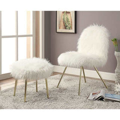 Caoimhe White/Gold Ottoman - Ornate Home