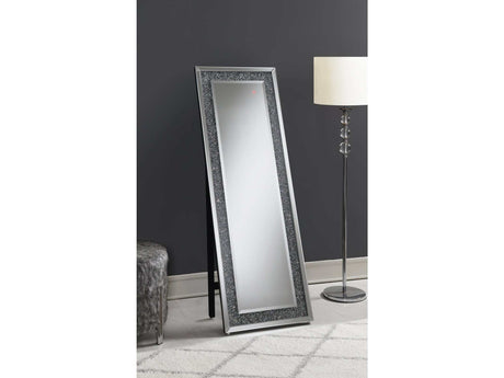 Carisi Silver Cheval Mirror w/ LED Lighting - Ornate Home