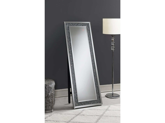 Carisi Silver Cheval Mirror w/ LED Lighting - Ornate Home