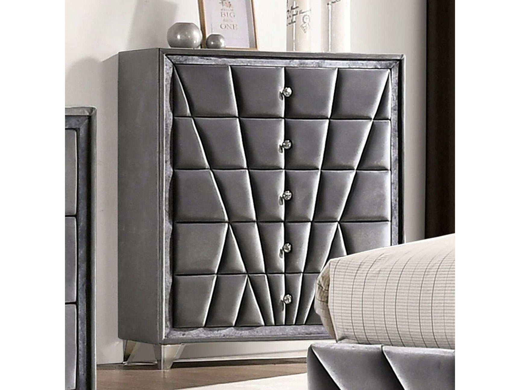 Carissa Gray Velvet Upholstered Chest - Ornate Home