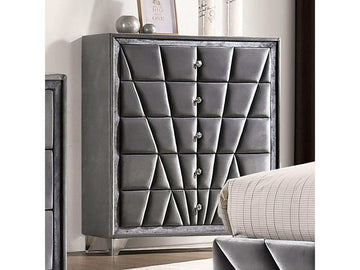 Carissa Gray Velvet Upholstered Chest - Ornate Home