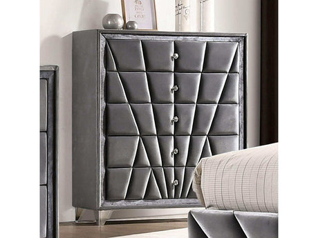 Carissa Gray Velvet Upholstered Chest - Ornate Home