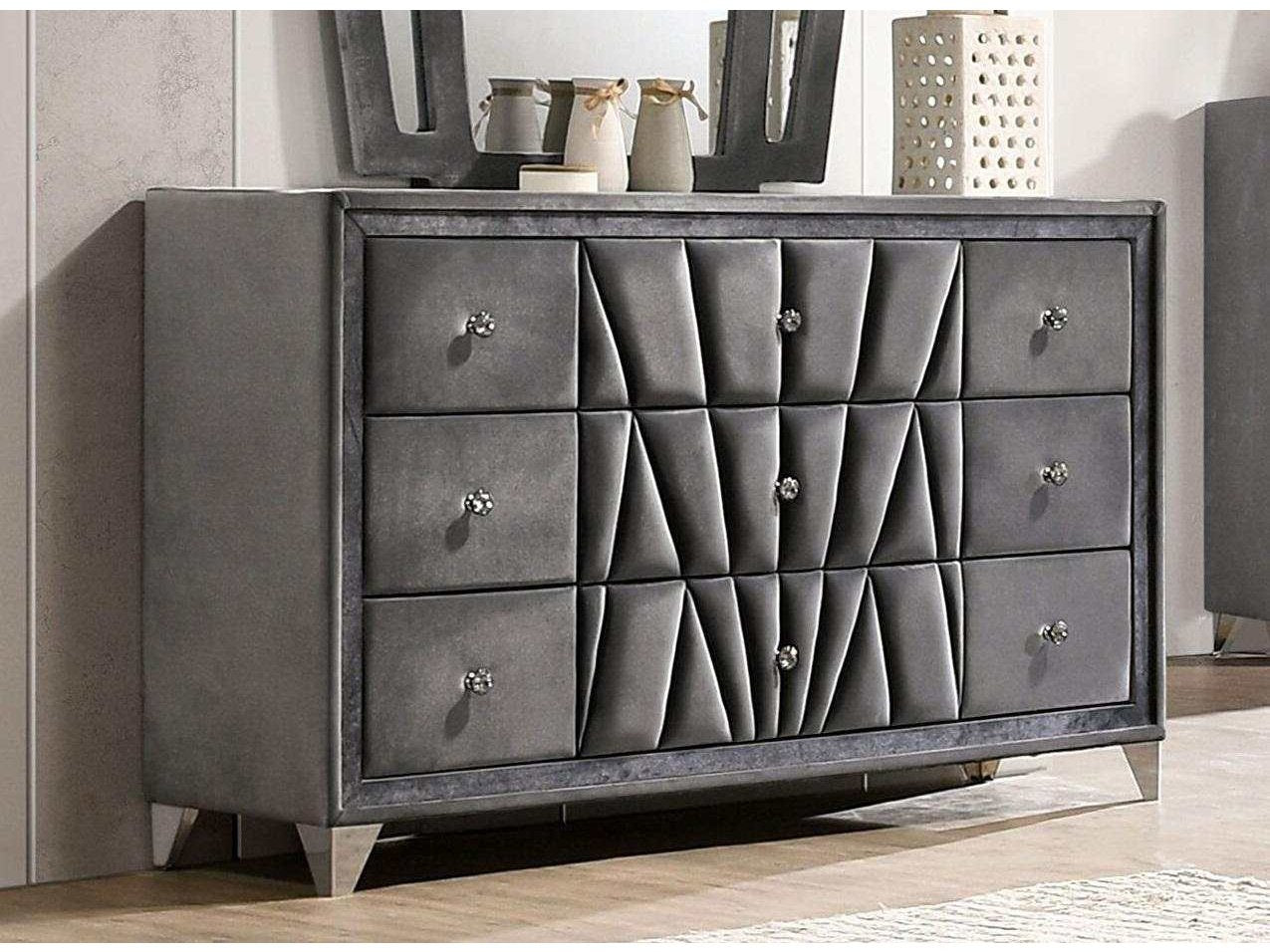 Furniture of America Carissa Velvet Upholstered Dresser