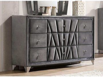 Carissa Gray Velvet Upholstered Dresser - Ornate Home