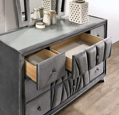 Carissa Gray Velvet Upholstered Dresser - Ornate Home