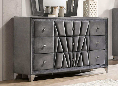 Carissa Gray Velvet Upholstered Wingback HB Bedroom Sets - Ornate Home