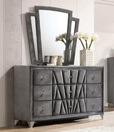 Carissa Gray Velvet Upholstered Wingback HB Bedroom Sets - Ornate Home